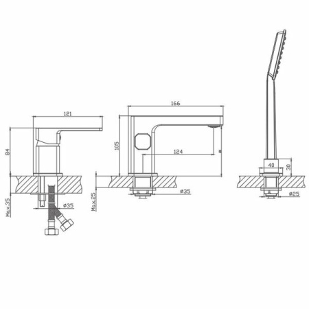 Смеситель на борт ванны Haiba HB80615